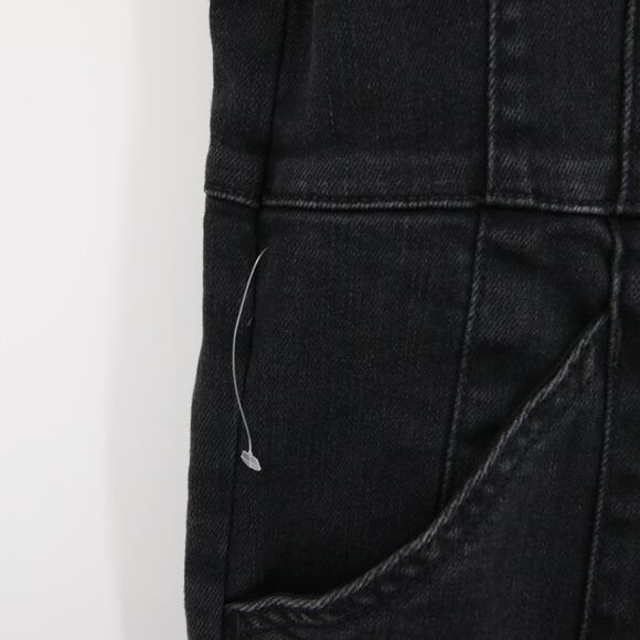 Free People We The Free Jayde Flare Jumpsuit Black Mamba NWT Denim Size L - Picture 5 of 12